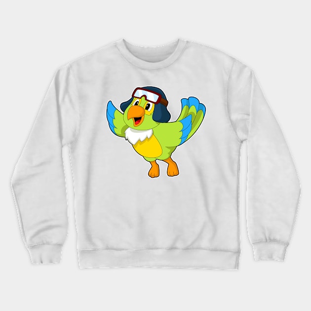 Parrot Pilot Pilot hat Crewneck Sweatshirt by Markus Schnabel